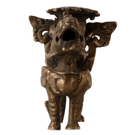 Brass Chinese Foo Dog  Candle Holder